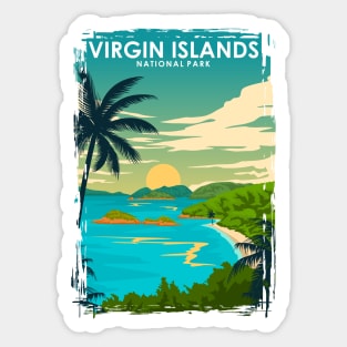 Virgin Islands National Park Vintage Travel Poster Sticker